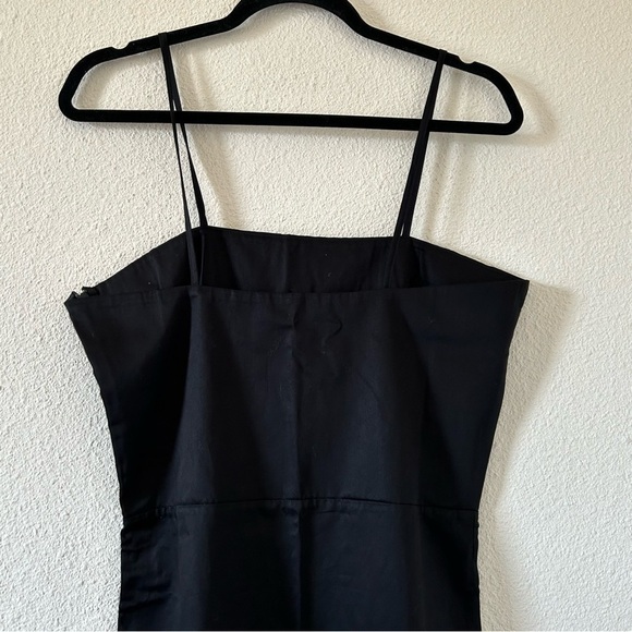 Signe Organic Cotton Straight Neckline Fitted 90’s Vibe Midi Dress Sz Large - Picture 9 of 11